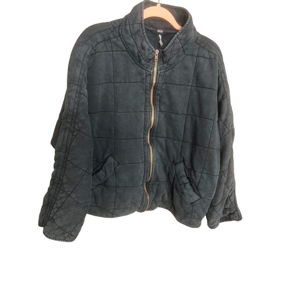 We The Free Dolman Quilted Jacket in Black FREE PEOPLE Sz S Winter Comfort